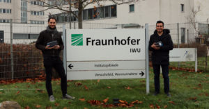 mecorad´s collegues Thomas Stein and Alexis Ojeda in front of Fraunhofer IWU in Chemnitz
